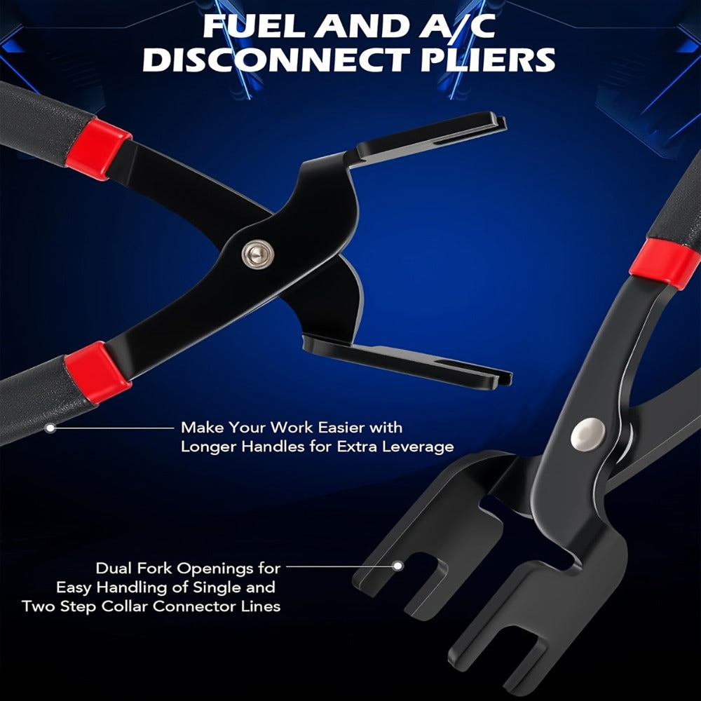 Fuel Line Disconnect Tool Set – 26pc Master Quick Disconnect Kit with AC & Transmission Disconnect Pliers for Fuel Line Removal