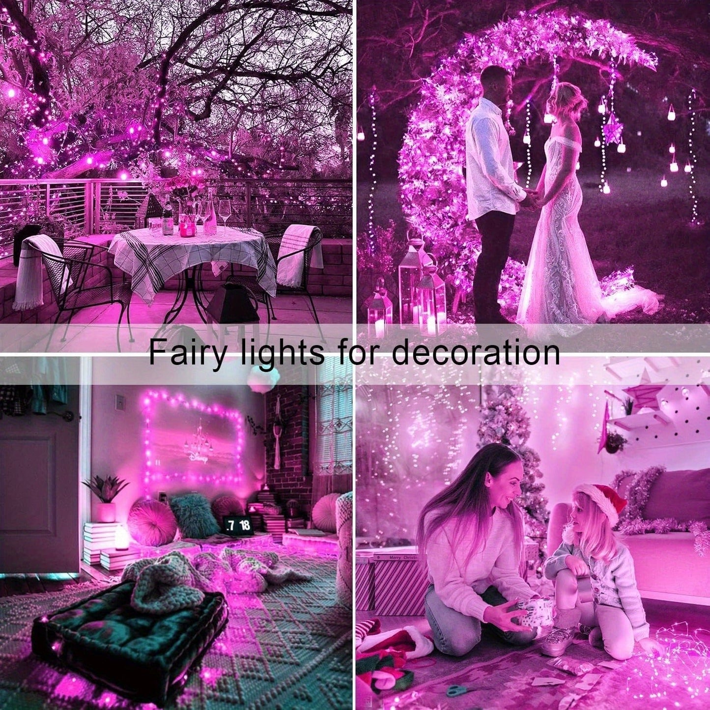 Two-Pack Solar Fairy String Lights, 104 Feet with 300 LEDs, Flexible Wire and Three Color Options