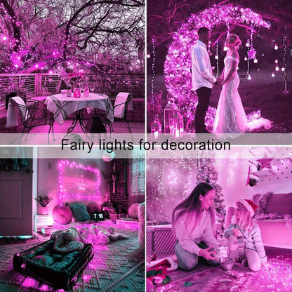 Two-Pack Solar Fairy String Lights, 104 Feet with 300 LEDs, Flexible Wire and Three Color Options