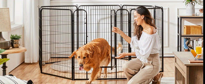 Dog Playpen Heavy Duty Foldable – 8 & 16 Panel Pet Exercise Pen for Large Medium Small Dogs, Portable Indoor Outdoor Puppy Pen for Yard