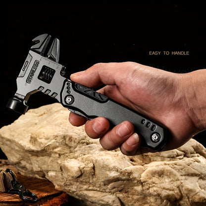 Multitool Folding Pliers Hammer Wrench Combo 4-in-1 Portable Camping Multi-Function Tool for Outdoor Survival Vehicle Emergency Household
