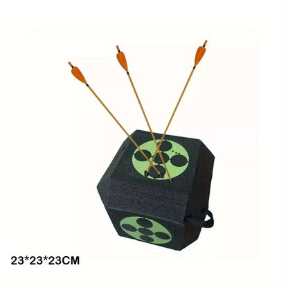 3D Archery Target Cube – Self-Healing Foam Multi-Faceted 23cm Block for Outdoor Backyard Range | Portable High-Density Target for Beginners