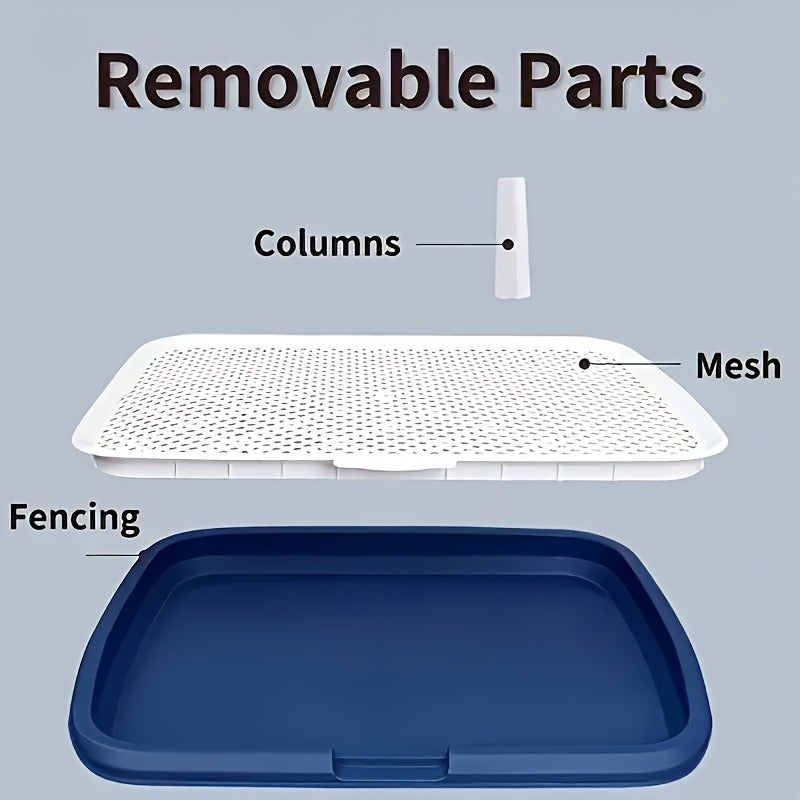 Indoor Dog Potty Tray with Removable Grating – Leak-Proof Puppy Training Toilet, Washable Pee Pad Holder for Apartments