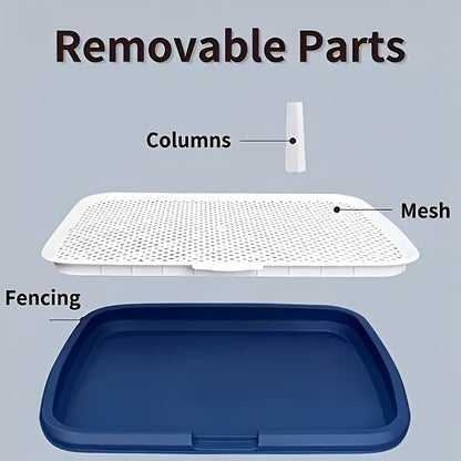 Indoor Dog Potty Tray with Removable Grating – Leak-Proof Puppy Training Toilet, Washable Pee Pad Holder for Apartments
