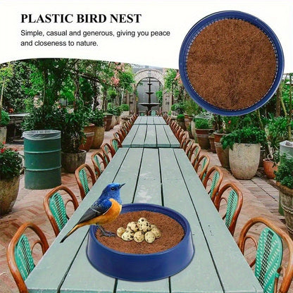 Pigeon Nesting Bowl 6-Pack with Coconut Fiber Mat – Durable Plastic Bird Breeding & Hatching Set for Racing Pigeons, Doves