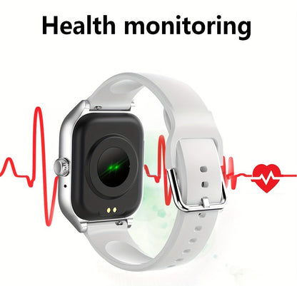 Smart Watch 1.83-Inch Touch Display with Bluetooth Calling, Music Control and Black Silicone Band