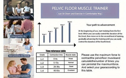 Pelvic Floor Trainer Electric Massage Cushion – 6 Vibration Modes, Wireless Rechargeable, Hip & Leg Muscle Training for Men Women