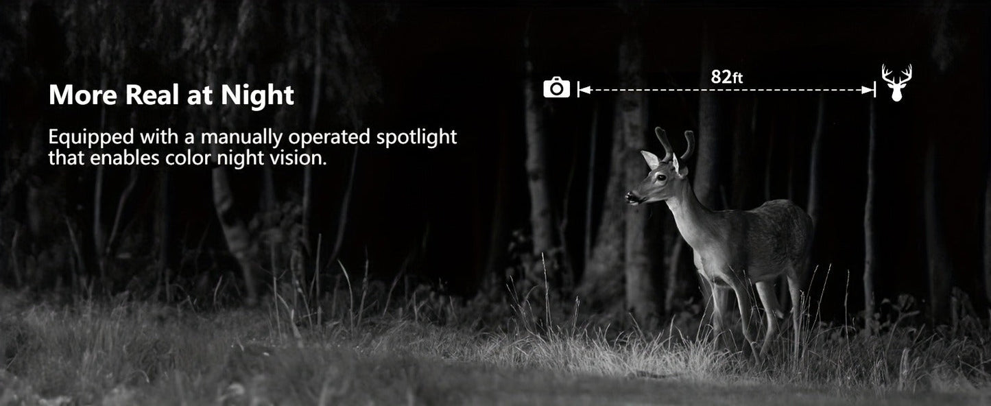 Solar Powered Trail Camera 4K Cellular – 4G LTE No WiFi, 0.2s Trigger, 82ft Night Vision, 120° Wide Angle