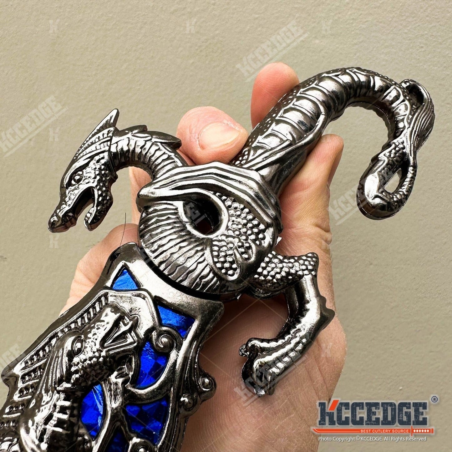 Medieval Fantasy Fixed Blade Knife with Scabbard – 9" Dragon Cosplay Collectible Dagger, 440 Stainless Steel