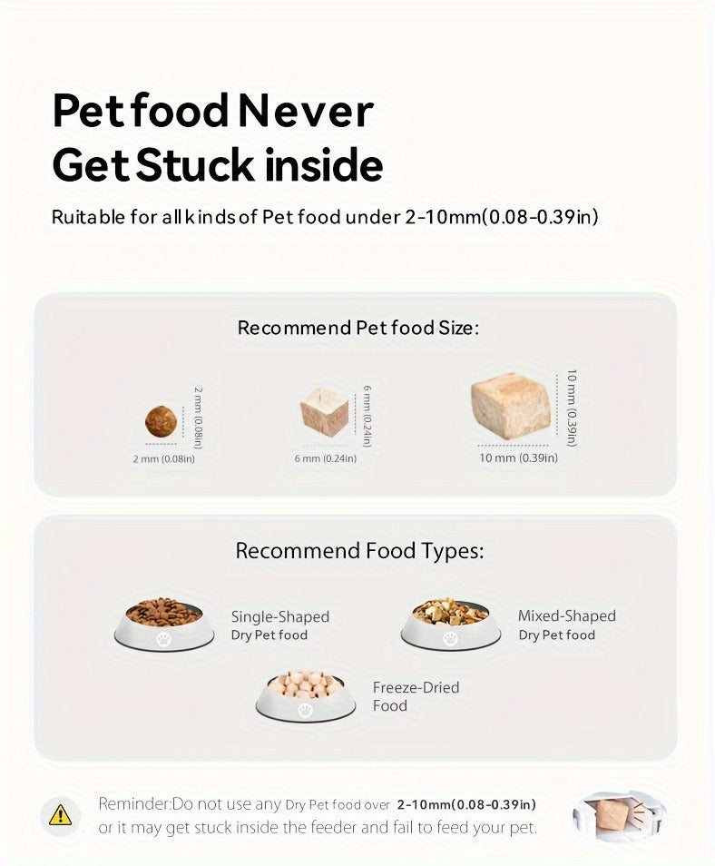 Smart WiFi Automatic Pet Feeder 101oz – App Control, Up to 10 Meals Per Day, HD Camera Option with 2.4G & 5G, Voice Assistant Compatible