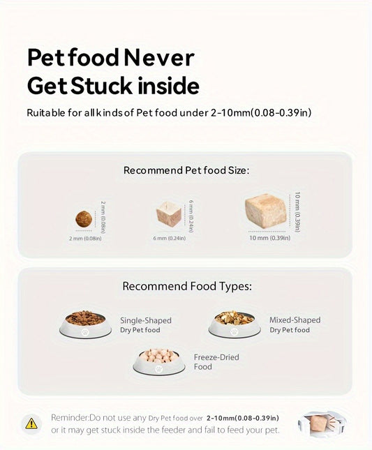 Smart WiFi Automatic Pet Feeder 101oz – App Control, Up to 10 Meals Per Day, HD Camera Option with 2.4G & 5G, Voice Assistant Compatible