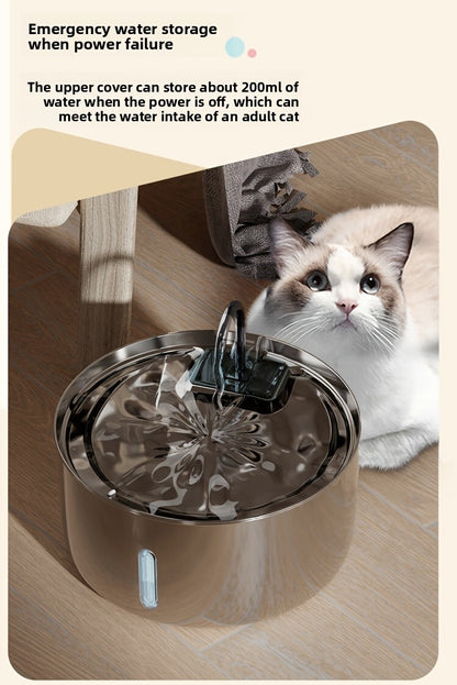 Large Stainless Steel Pet Water Fountain 236oz / 7L – Automatic Cat & Dog Water Dispenser, Multi-Stage Filtration