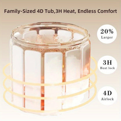 Foldable Bathtub 130 Gallon XL Deep Soak Tub for Adults, Ice Bath & Hot Spa, Indoor Outdoor, One-Piece Fold-Flat Design 31.5"x31.5"x26"