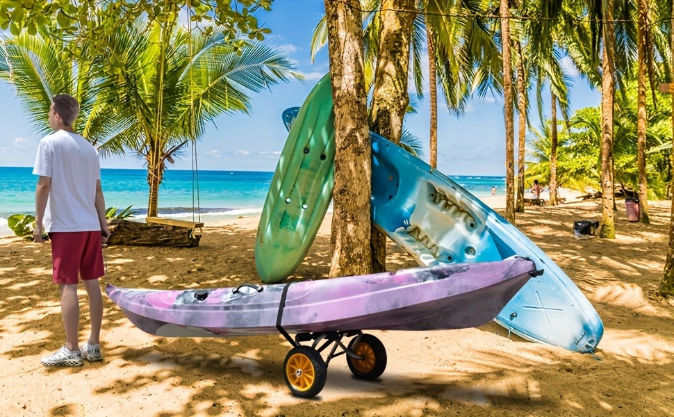 Kayak Cart Trolley Carrier Dolly, Canoe Paddle Board Boat Transport with 10-Inch Solid Wheels
