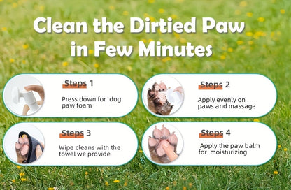 Dog Paw Cleaner No-Rinse with Soft Brush – pH Balanced Paw Wash for Dogs & Cats, 5oz Gentle Grooming Cleanser in Lavender Chamomile