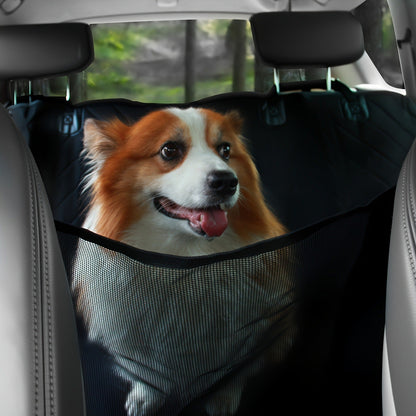 Quilted Dog Car Back Seat Cover with Side Flaps, Mesh Window and Six Color or Pink Mat Bundle Options