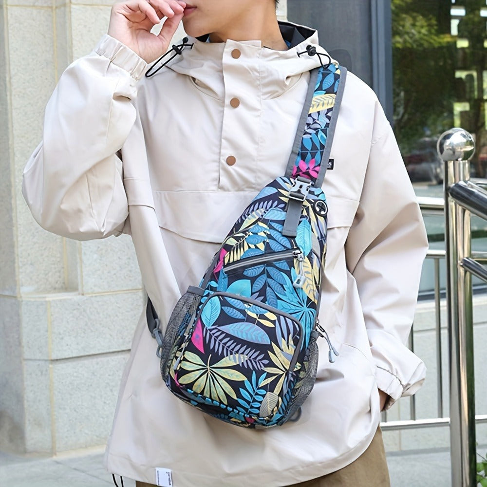 Lightweight Multi-Pocket Sling Crossbody Bag for Women and Men with Zip Compartments and 14 Color Styles