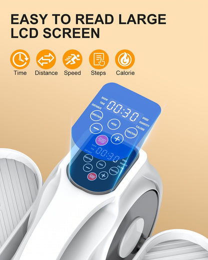 Under Desk Elliptical Machine – 12-Speed Electric Seated Leg Exerciser, Quiet & Portable Foot Pedal Trainer with Remote