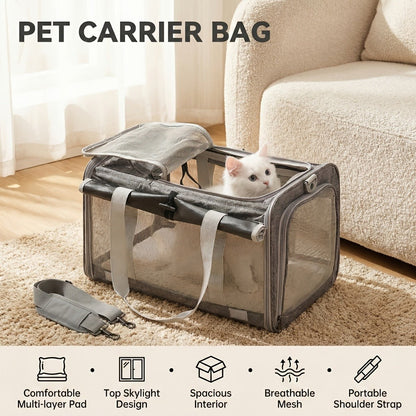 Soft-Sided Mesh-Panel Pet Carrier with Privacy Cover and Nine Color or Accessory Bundle Options