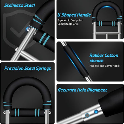 Arm Strength Trainer Three-Bar Chest Expander, Adjustable Multi-Level Resistance, Portable Detachable Forearm & Chest Workout Device
