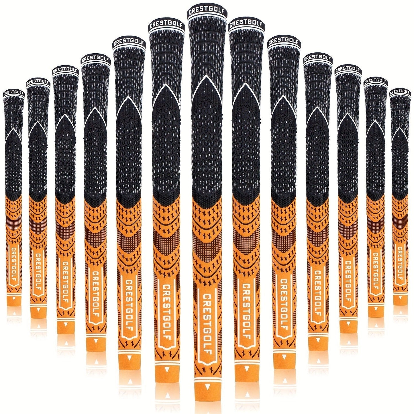 Midsize Golf Grips Set 13 Pack – All Weather Hybrid Rubber Golf Club Grips with Ecological Yarn Thread Technology, Multiple Colors