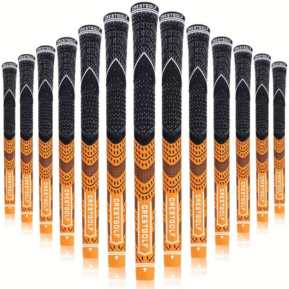 Midsize Golf Grips Set 13 Pack – All Weather Hybrid Rubber Golf Club Grips with Ecological Yarn Thread Technology, Multiple Colors