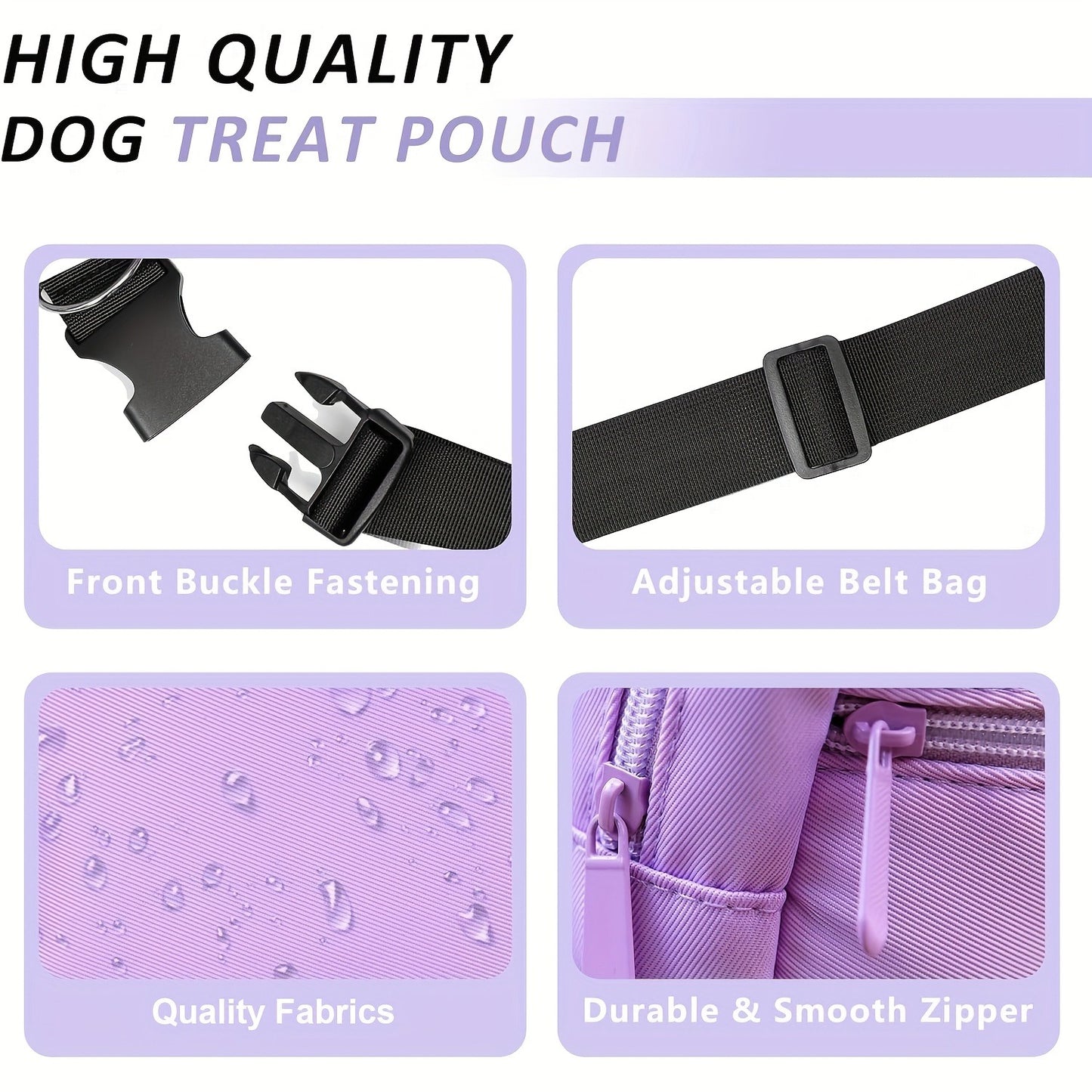 Dog Treat Pouch for Training – Waist Belt Bag with Poop Bag Dispenser, Detachable Treat Bag & Carabiner – Dog Walking Bag for Puppy Training