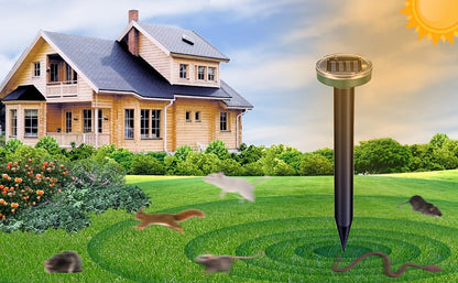 Solar Ultrasonic Pest Repeller Outdoor Rodent Stake for Yard Garden Farm Mole Snake Skunk Dog Device 2/4/6/10 Pack