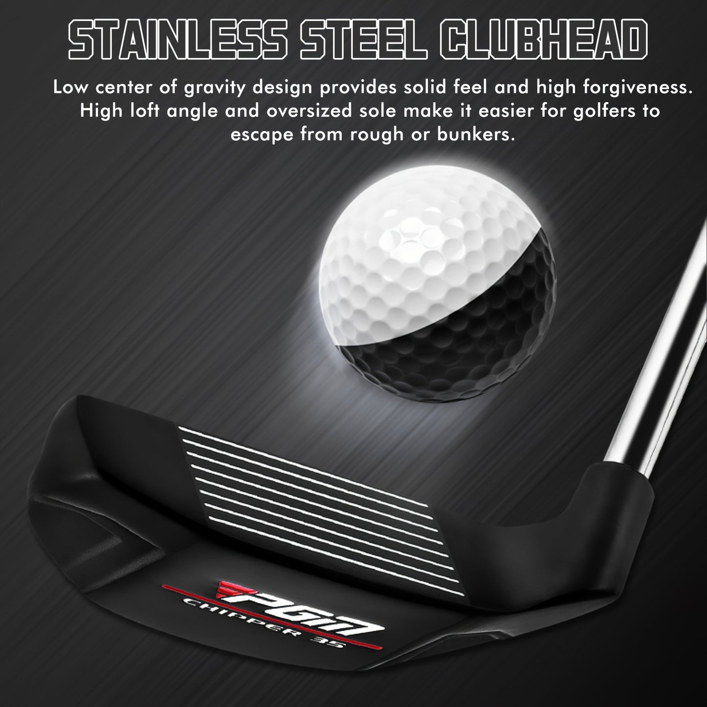Golf Chipper Club Stainless Steel Head Regular Flex Steel Shaft 35 or 43 Degree Loft Blade Putter for Men Women Short Game Chipping Putting