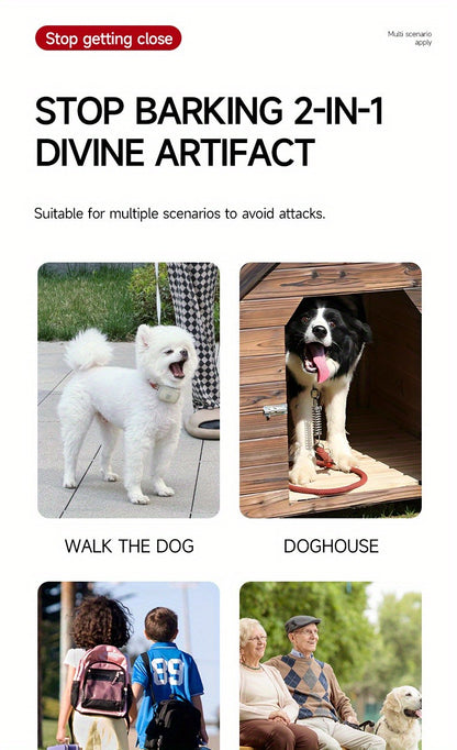 Ultrasonic Dog Bark Control Device with LED Flashlight – Adjustable Anti-Barking Trainer, Portable Indoor Outdoor Dog Behavior Corrector