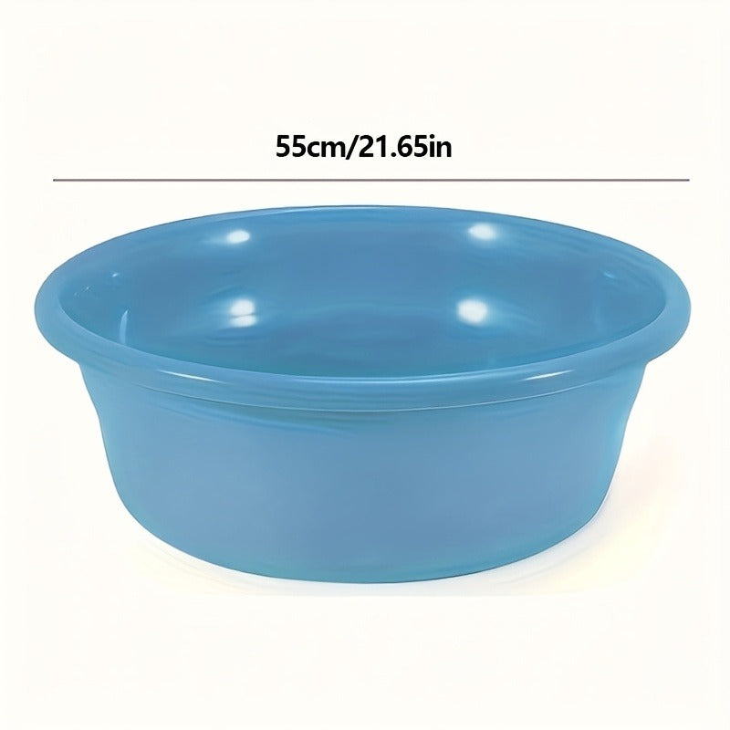 Plastic Wash Basin 12 Quart Stackable Round Tub – Portable Household Washing Bowl for Kitchen, Camping, Face Washing