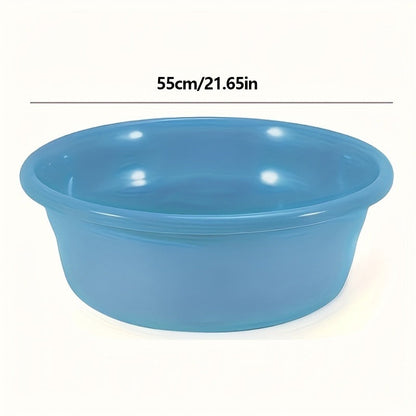 Plastic Wash Basin 12 Quart Stackable Round Tub – Portable Household Washing Bowl for Kitchen, Camping, Face Washing