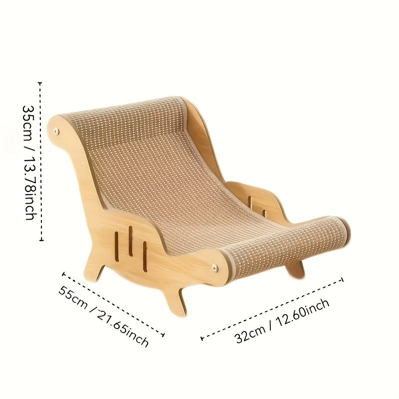 Cat Scratcher Lounge Chair 2-in-1 Natural Sisal Sofa Bed No Shedding Breathable Ultra Durable Oversized Design for Scratching Napping