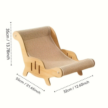Cat Scratcher Lounge Chair 2-in-1 Natural Sisal Sofa Bed No Shedding Breathable Ultra Durable Oversized Design for Scratching Napping