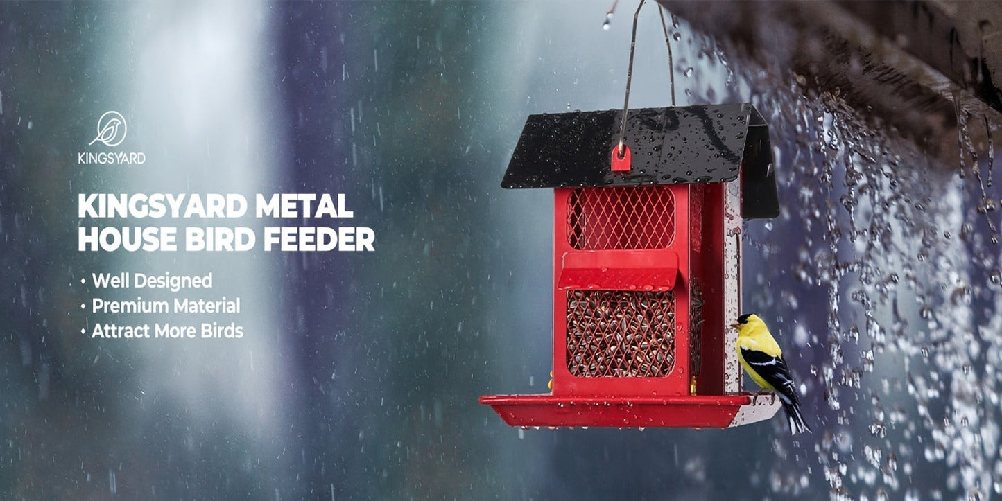 Metal Bird Feeder for Outside – 4 Lbs Large Capacity Hanging Wild Bird Feeder, for Garden, Yard and Pest Management