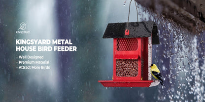 Metal Bird Feeder for Outside – 4 Lbs Large Capacity Hanging Wild Bird Feeder, for Garden, Yard and Pest Management