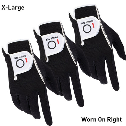 Wet Weather Golf Gloves Rain Grip 3-Pack for Men | Breathable Water-Resistant Golf Gloves for Left & Right Hand