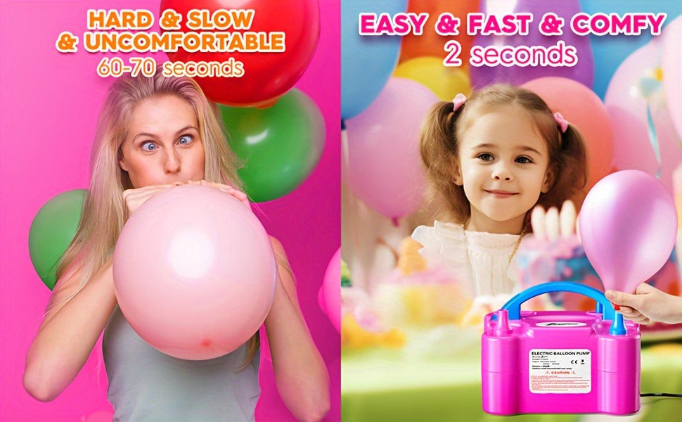 Electric Balloon Pump Double Nozzle 600W – Portable Fast Balloon Blower Inflator for Party Decoration, Birthday, Wedding & Events
