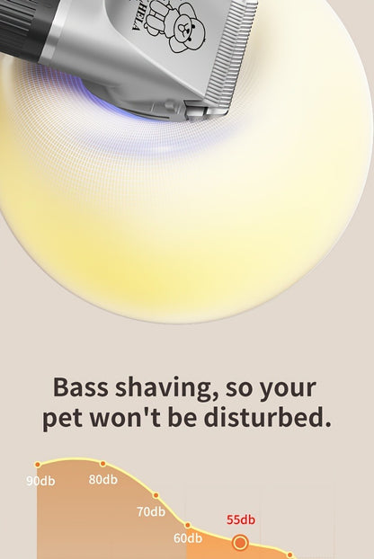 Pet Grooming Clippers Rechargeable with LED Display – Cordless Electric Dog Cat Hair Clipper, Detachable Blades 4 Guide Combs Low Noise