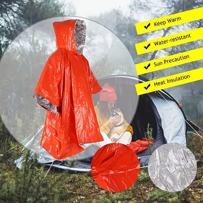 Emergency Rain Poncho 4 Pack & 14 Pack – Retains 90% Body Heat, Reusable Waterproof Raincoat for Men Women Adults