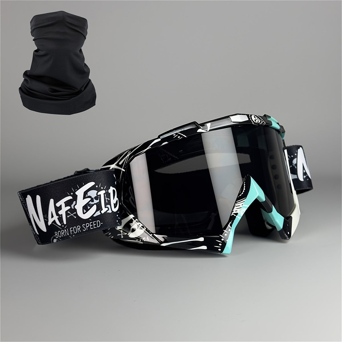 Thirty-Style NAFEIB Ski Goggle and Matching Headwear Set with Mirrored, Clear, Silver and Gray Lens Options