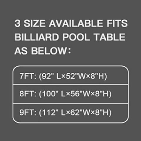 Leatherette Pool Table Cover 7 8 9FT Waterproof Tearproof Billiard Table Protector with Leg Cutouts Scratch-Resistant Easy-Clean Protective