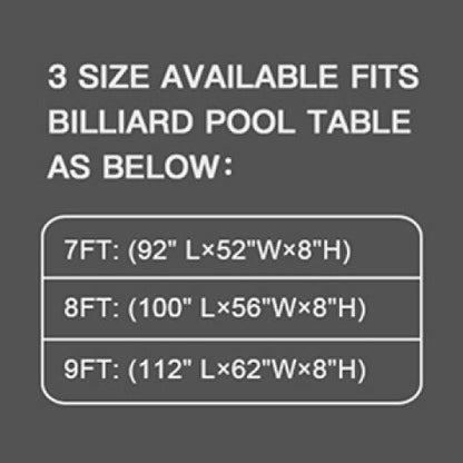 Leatherette Pool Table Cover 7 8 9FT Waterproof Tearproof Billiard Table Protector with Leg Cutouts Scratch-Resistant Easy-Clean Protective