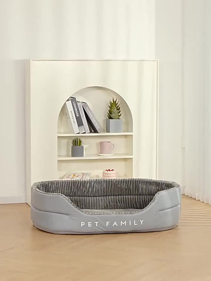 Furry Round Pet Bed for Dogs & Cats – Soft Warm Washable Dog Bed with Anti-Slip Base, Foldable Breathable Plush Cat Bed Mattress