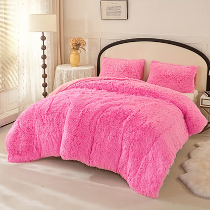 Plush Duvet Cover 100% Polyester Soft Warm Zipper Closure Cozy Bedroom Bedding Twin Full Queen King Solid Tie Dye 14 Colors for Bedroom