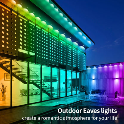 RGB Eave String Light Kit from 50ft to 400ft with Plug-In Adapter, App and Handheld Remote