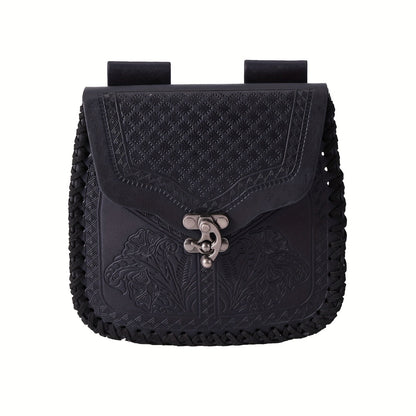 Dragon Embossed Faux Leather Waist Bag, Medieval Viking Norse Style Belt Pouch, Coin Purse Hip Bag for Renaissance Faire