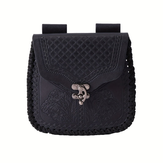 Dragon Embossed Faux Leather Waist Bag, Medieval Viking Norse Style Belt Pouch, Coin Purse Hip Bag for Renaissance Faire