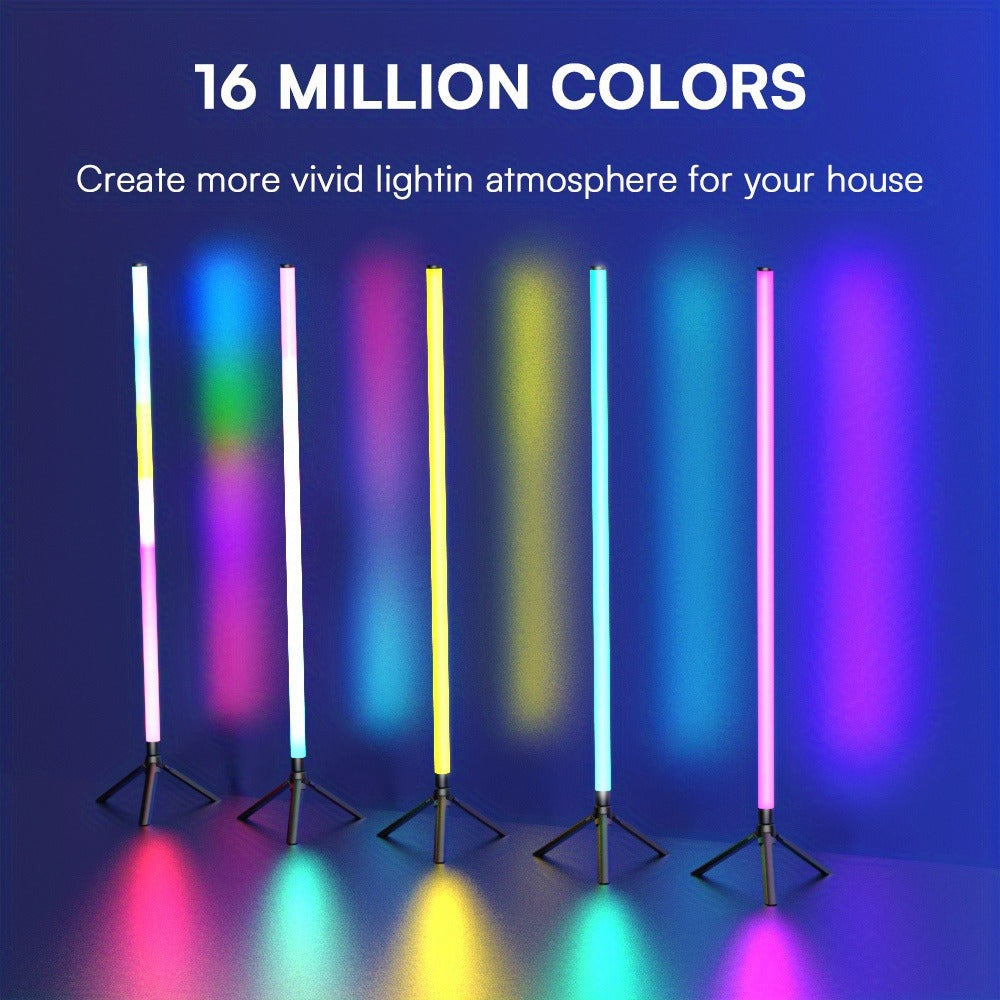 RGB Tube Light with Stand, Smart App & Remote Control, Music Sync Color Changing, Timing, USB Powered for DJ Lighting