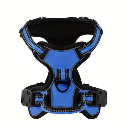 Adjustable Dog Walking Harness in Seven Colors and S–XL with Front Ring, Back Ring and Top Handle